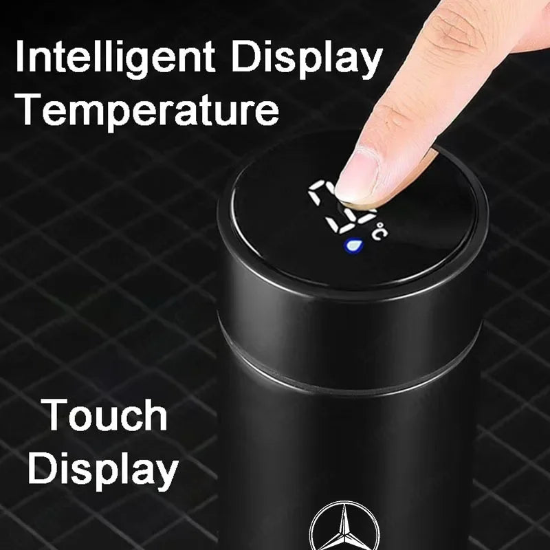 500ml Smart Water Bottle Stainless Steel Thermos Flasks Coffee Cup Milk Mug For Mercedes benz W203 W204 W205 W209 W210 W211 W212