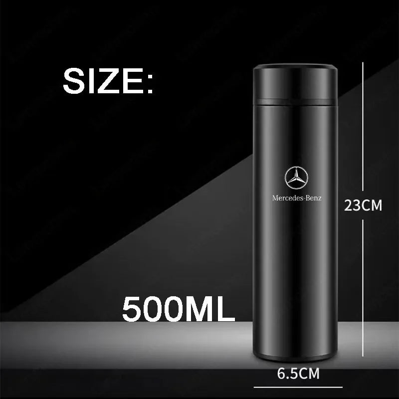 500ml Smart Water Bottle Stainless Steel Thermos Flasks Coffee Cup Milk Mug For Mercedes benz W203 W204 W205 W209 W210 W211 W212
