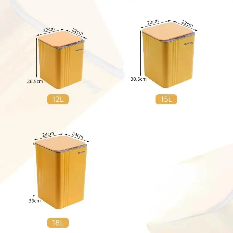 20L Smart Induction Trash Can Kitchen Bathroom Waterproof Automatic Cleaning Dustbin Trash Smart LED Home Sensor Bin with Light