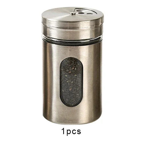 Stainless Steel Seasoning Spice Storage Box Condiment Bottles Shaker Jars Organizer BBQ Cooking Herbs Toothpick Holder