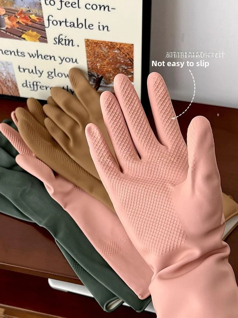 Korean Sle Thiened Anti-Slip Diwaing Gloves Kitchen Cleaning Waterproof Special Latex Gloves for Home Cleaning Tools