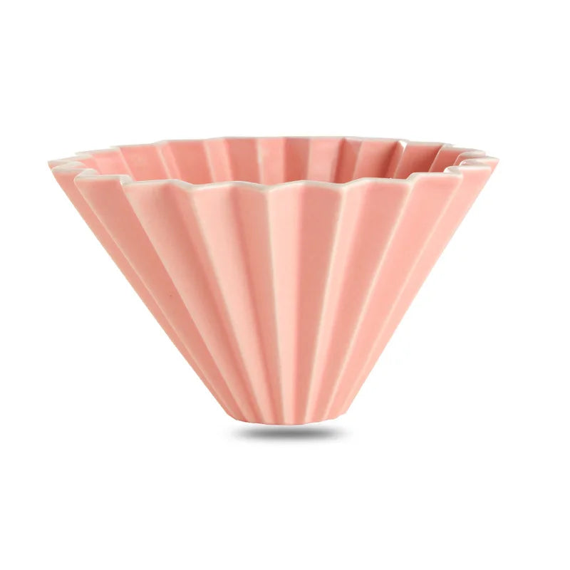 Ceramic Coffee Dripper Pour Over Coffee Maker Handmade Origami Coffee Filter Cup Flower Shape Funnel Drip Cafe Cake Cup Home