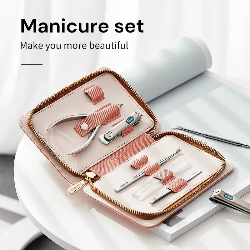 MR.GREEN Manicure Set Pedicure Sets Nail Clippers Tools Stainless Steel Professional Cuticle Cutter Travel Case Kit 7Pcs/Set For