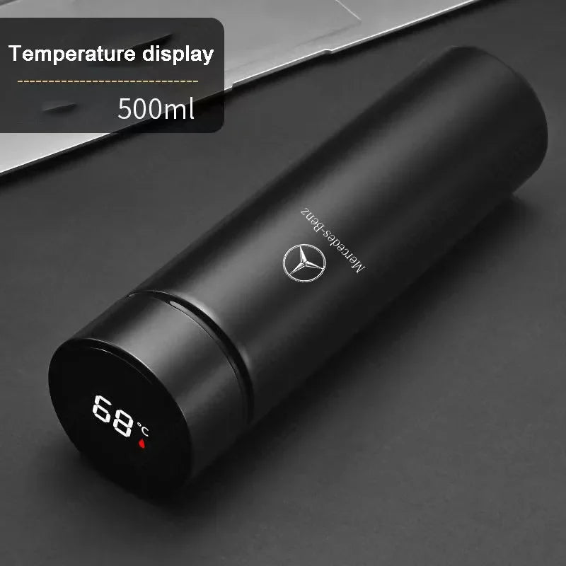 500ml Smart Water Bottle Stainless Steel Thermos Flasks Coffee Cup Milk Mug For Mercedes benz W203 W204 W205 W209 W210 W211 W212