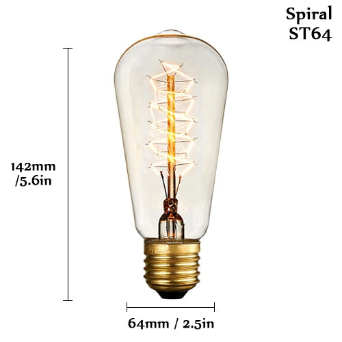 8/10pcs Retro Edison Light Bulb E27 220V 110V 40W ST64 G80 G95 T10 T45 T185 A19 A60 Filament Incandescent Ampoule Vintage Lamp