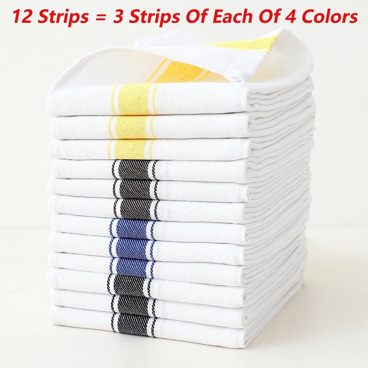 Herringbone Striped Dish Towels Highly Absorbent Kitchen Towels Reusable Bar Restaurant Cleaning Cloth Napkins Oversized 19X28In