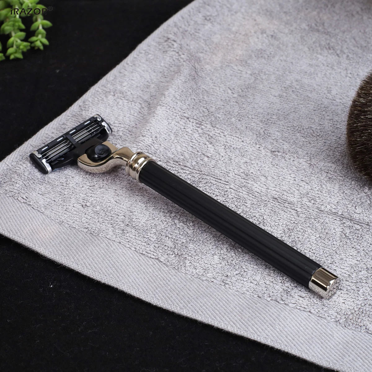 iRAZOR Classic Triple Blade 3-Layer Mach 3 Men's Beard Shaving Safety Razor Hair Removal Face Wet Handle Shaver Gift for Father