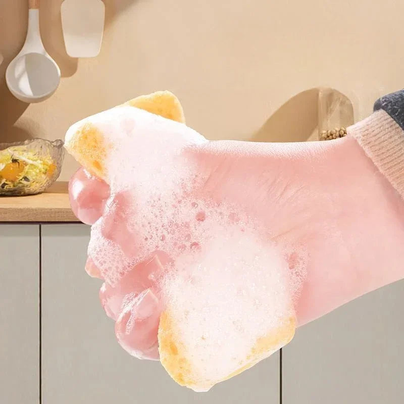 5PCS Kitchen Thickened Wood Pulp Cotton Sponge Cleaning Non-oil Sponge Block for Dishwashing Utensils Cleaning Cloth Dish Brush