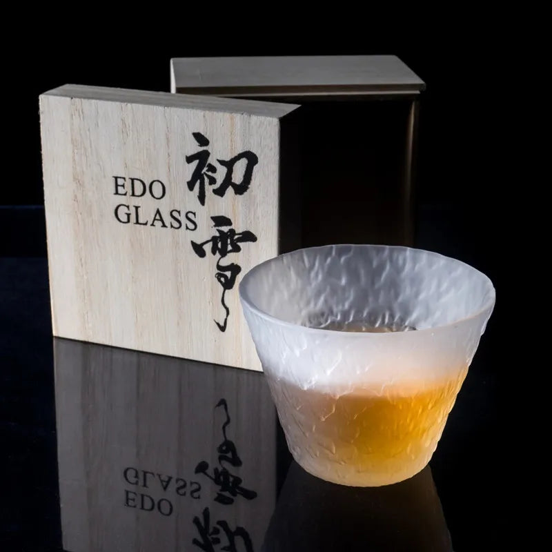 Crystal Whiskey Glass With Wood Box Japanese Glassware Gift Wine Tasting Cup XO Vodka Chivas Cognac Brandy Snifter Dropshipping