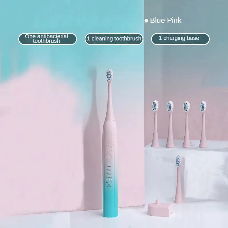 IPX7 2H Wireless Charging Toothbrush with Travel Case Dupont Soft Bristles Sonic Electric Holder Teeth Whitening 12 Modes Brush