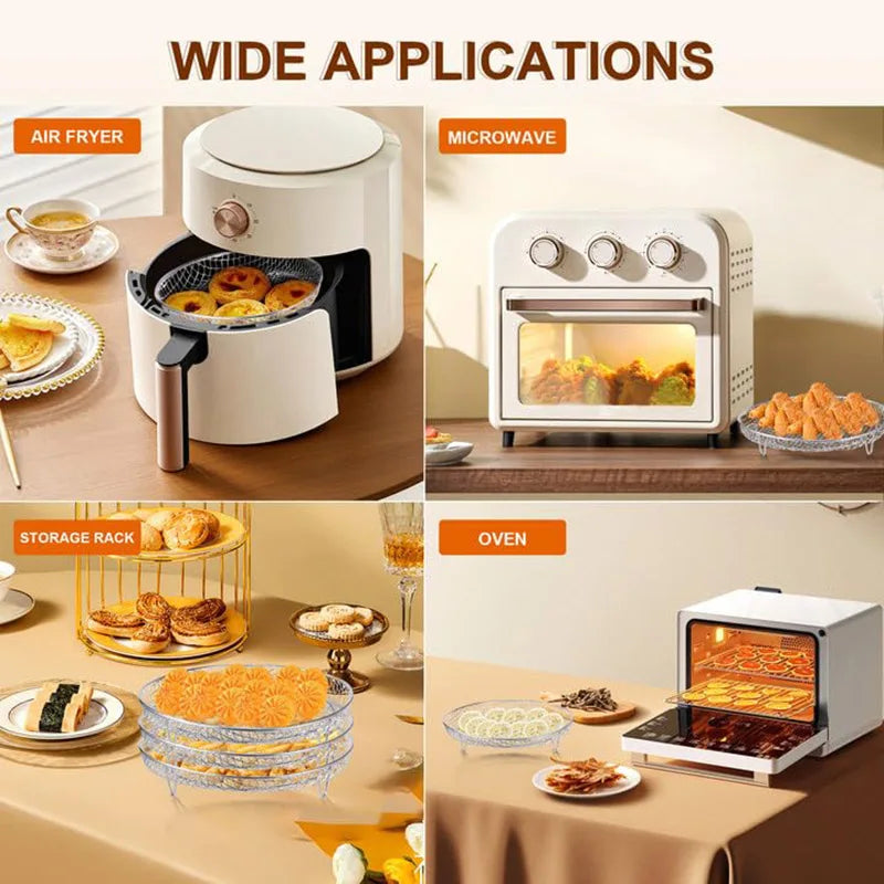 Air Fryer Rack for Oven ,3-Layers  304 Stainless Steel Air Fryer Basket Grill Steamer Cooker Kitchen Gadgets Cooking Tools