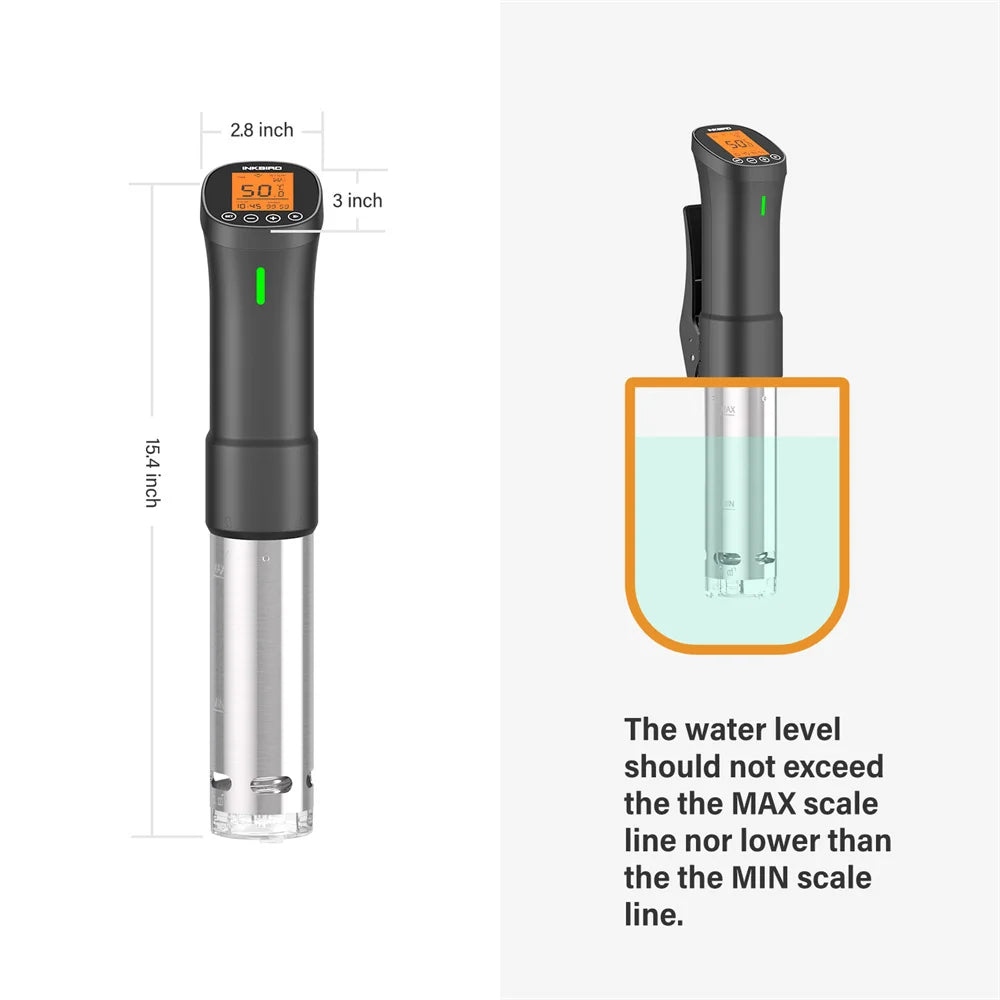 INKBIRD Culinary Sous Vide ISV-200W Wi-Fi Precision Cooker Powerful&Durable Immersion Circulator with Stainless Steel Components