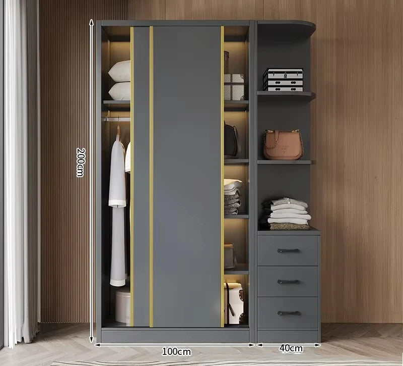 Clothes Girls Wardrobe Storage Gold Black Modern Display Wardrobe European Multifunction Vitrinas Cristal Expositoras Furniture