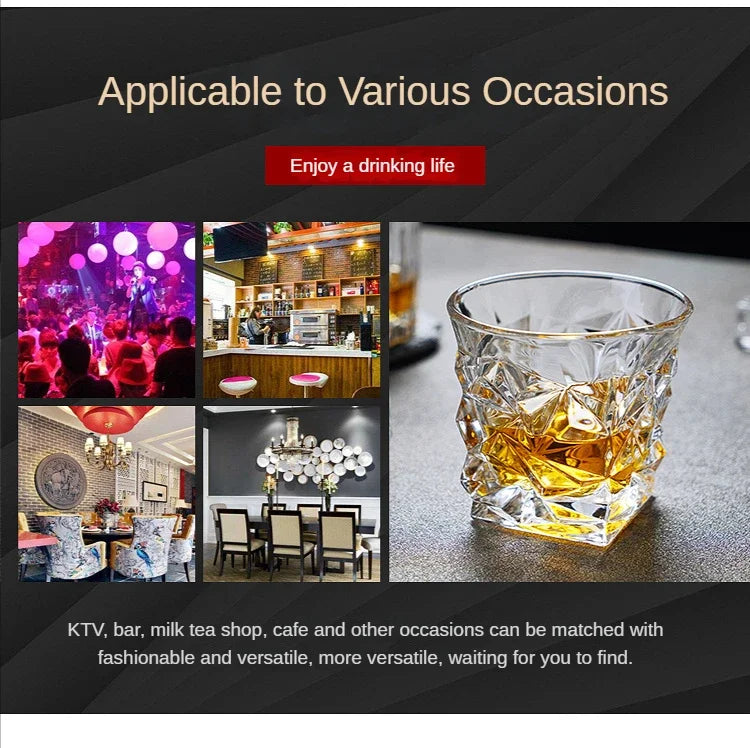 Whiskey Glass Cup Crystal Whisky Glasses Cups for Alcoho Drinking Scotch Bourbon Whisky Cognac Vodka Gin Tequila Rum Home Bar