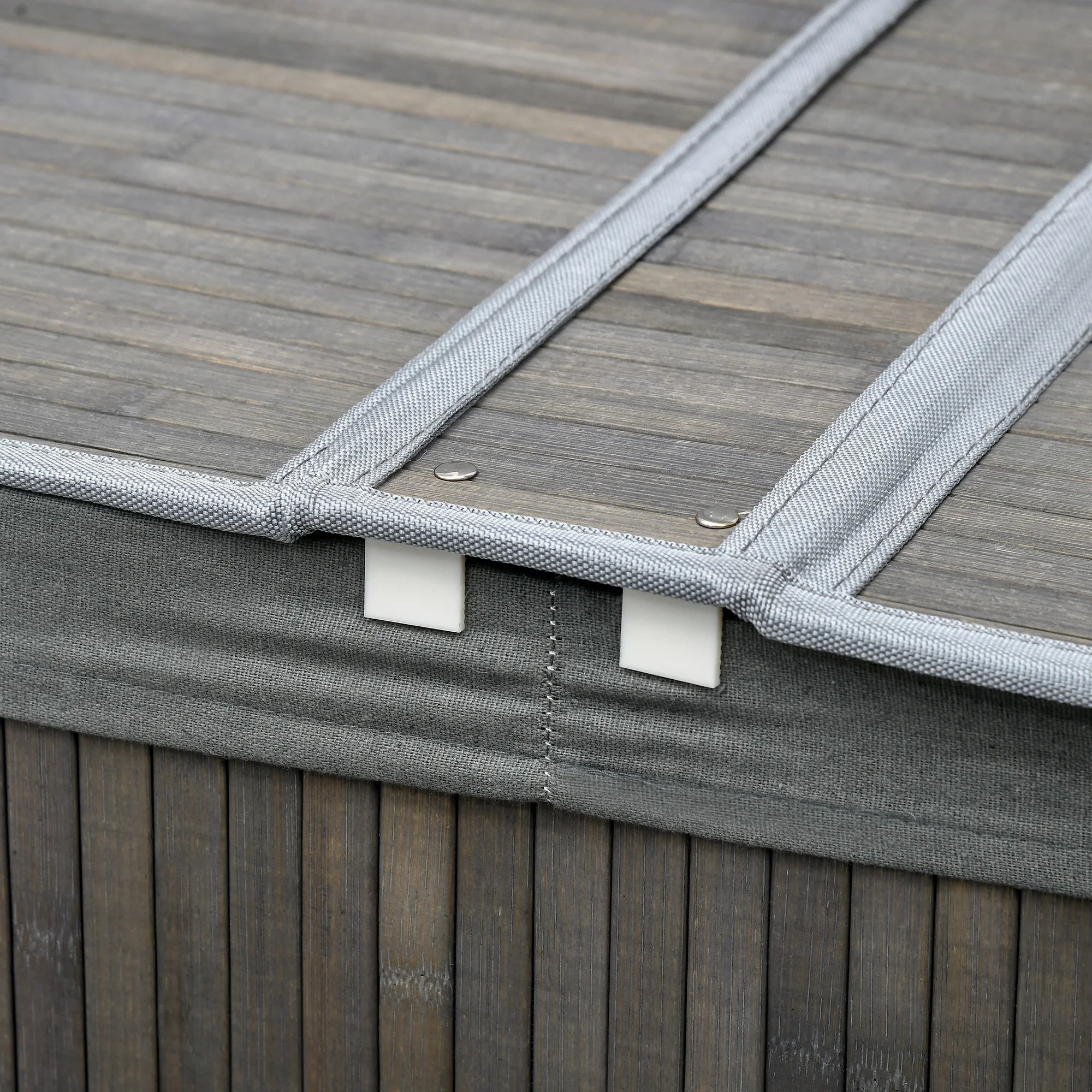 HOMCOM 100L Bamboo Laundry Basket w/ 2 Compartments Washing Baskets