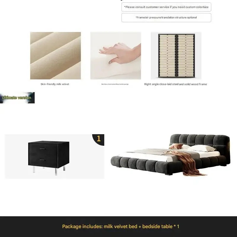 Beauty European Bed Modern Bedroom Sun Double King Size Luxury Bed Wooden Sleeping Safe Massage Camas De Casal Salon Furniture