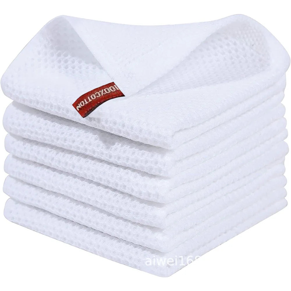 1 Pcs100% Cotton Waffle Woven Kitchen Dish Cloths, Super Soft Tea Towels,Absorbent Quick Dry Cleaning Dish Towels,12x12 Inches