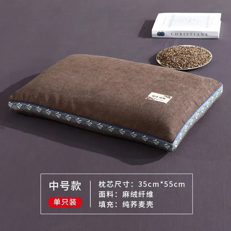 Pure buckwheat husk pillow cervical pillow adult cervical pillow