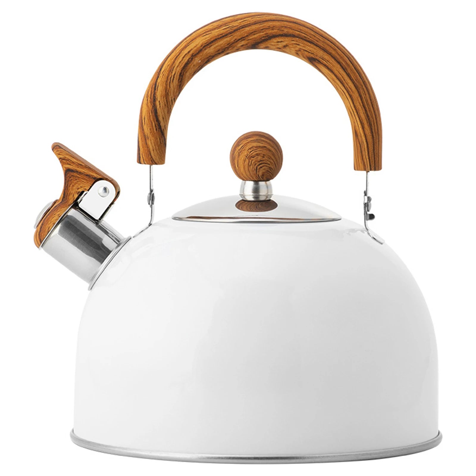 2.5L Stainless Steel Whistling Tea Kettle Stovetop Teapot with Heat-Proof Handle for Gas,Induction Flat Bottomed Sounding Kettle