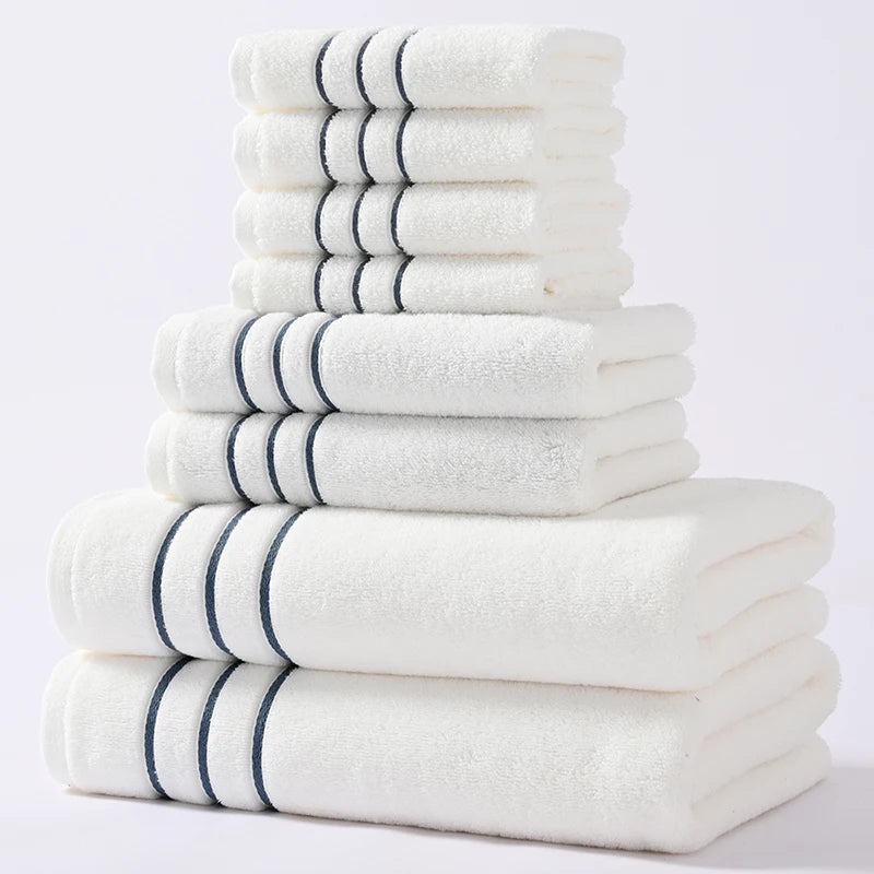 6/8PCS Bath Towel Set Adult Bathroom Cotton Super Absorbent 2 Wash Towel 2 Hand Towel 2 Bath Towel Hotel Spa Beauty Salon Grey