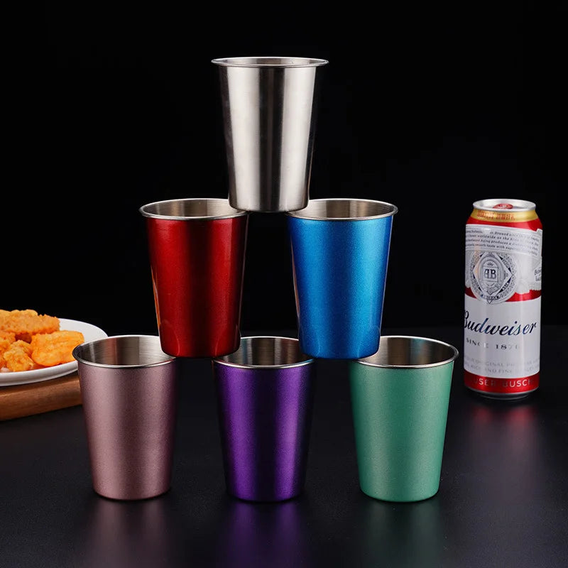 350/500ml 304 Stainless Steel Metal Cup Whisky Beer Cups White Wine Coffee Tumbler Travel Camping Mugs Drinking Coffee Tea Mug
