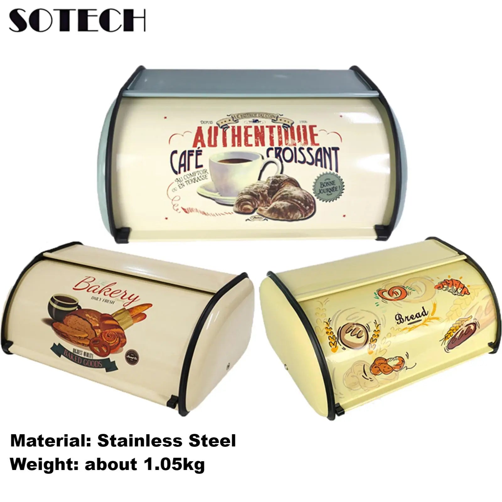 Kitchen Storage Organization Bread Box Stainless Steel Food Storage Container with Flip Top Home Kitchen Accessories BakeBin