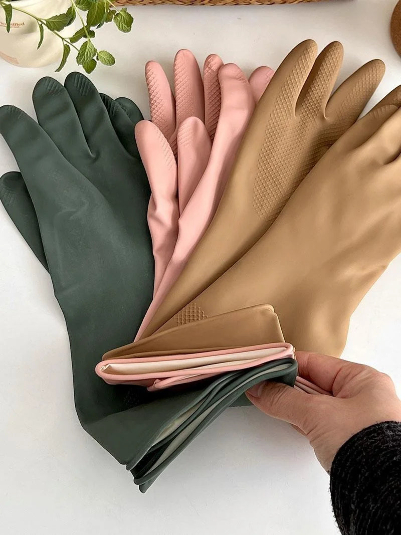 Korean Sle Thiened Anti-Slip Diwaing Gloves Kitchen Cleaning Waterproof Special Latex Gloves for Home Cleaning Tools