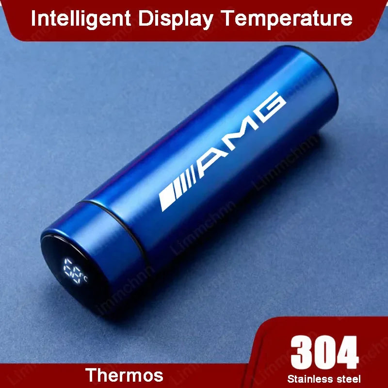 500ml Smart Water Bottle Stainless Steel Thermos Flasks Coffee Cup Milk Mug For Mercedes benz W203 W204 W205 W209 W210 W211 W212