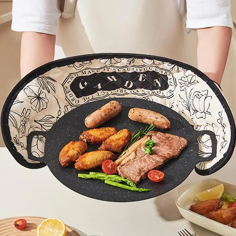 Scald-proof gloves heat-insulating gloves heat-resistant microwave gloves Home kitchen thickened one-piece insulated baking tool