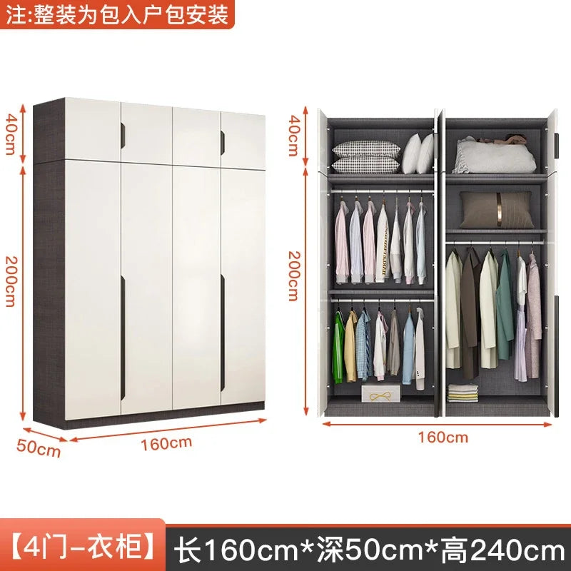 Nordic Luxurious Modern Wardrobe White Doors Women Clothes Wardrobe Organizer Cupboard Roupeiro De Quarto Bedroom Furniture