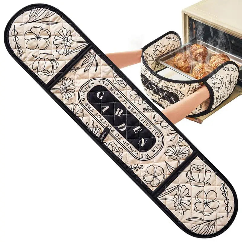 Scald-proof gloves heat-insulating gloves heat-resistant microwave gloves Home kitchen thickened one-piece insulated baking tool