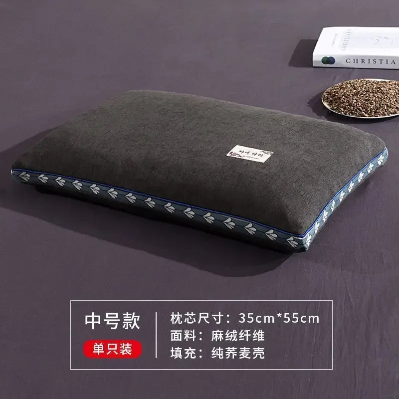 Pure buckwheat husk pillow cervical pillow adult cervical pillow