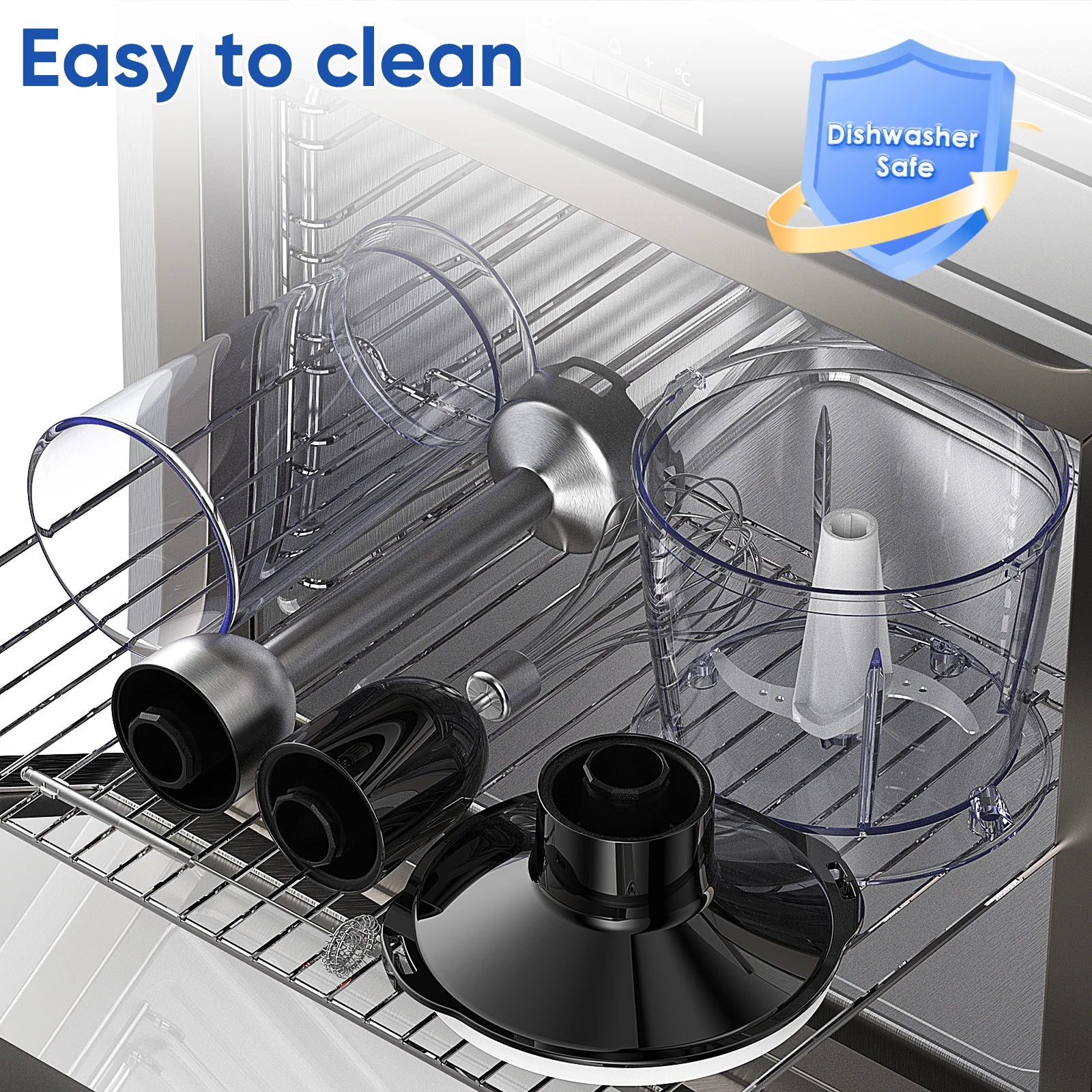 BioloMix 5 in 1 Immersion Hand Blender,1500W Blender with 304 Stainless Steel Blade,Food Processor,Smoothies Puree Baby Food