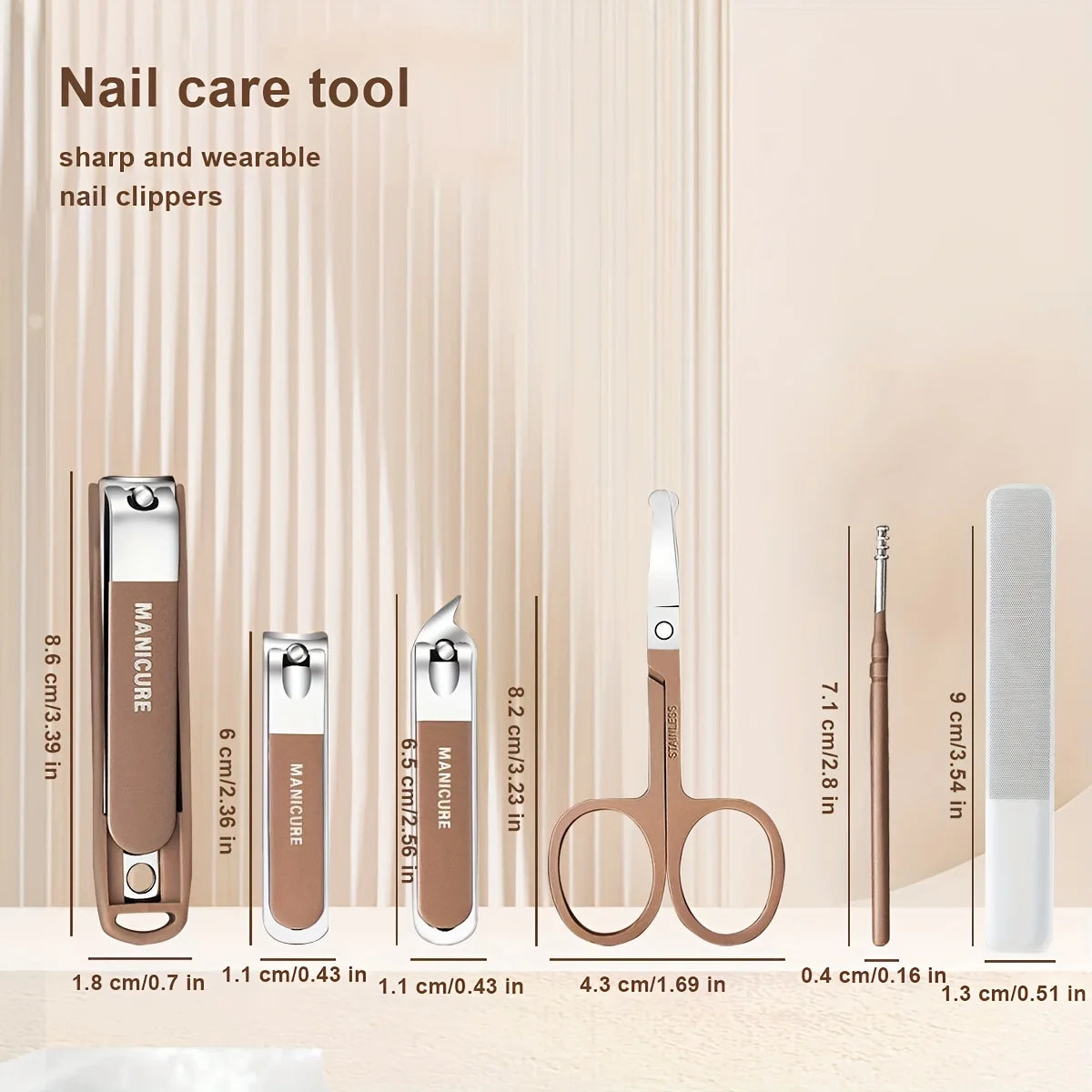 manicure set 6Pcs Stainless steel splash proof nail clippers  household nail scissors pedicure special nail clipper tool