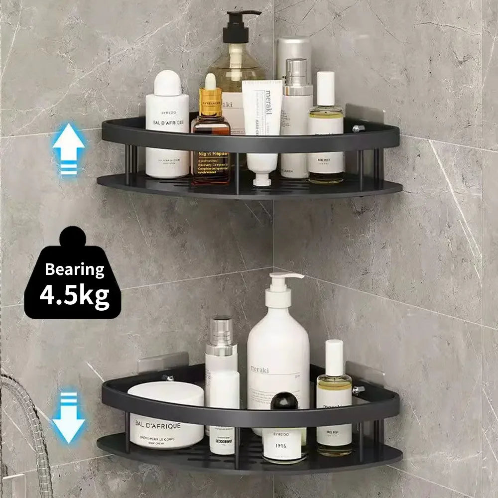 2Pcs Corner Shower Caddy Bathroom Storage Shelf Rack Basket Organiser Tidy Tray