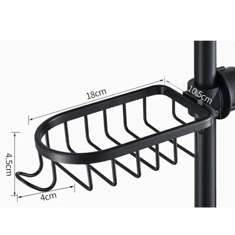 Convenient Clip-on Soap Tray Aluminum Soap Dish Adjustable Shower Rail Slide Soap Plates Smooth Bathroom Kitchen Holder