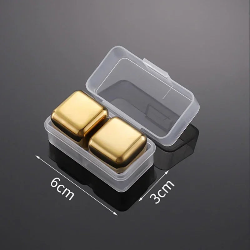 Reusable Whiskey Stones Stainless Steel Ice Cubes Quick-Freeze Wine Cooler Food Grade Metal Pellets Beer Cooler Bar Accessories