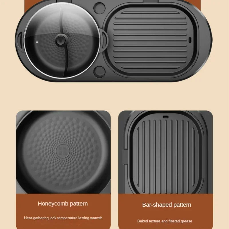 Hot Pot Barbecue Integrated Pot Home Multi-function Smokeless Electric Barbecue Pan Roaster Electric Grill Kitchen Appliances