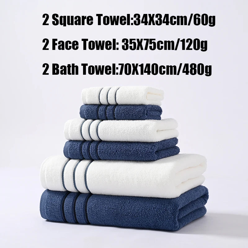 6/8PCS Bath Towel Set Adult Bathroom Cotton Super Absorbent 2 Wash Towel 2 Hand Towel 2 Bath Towel Hotel Spa Beauty Salon Grey