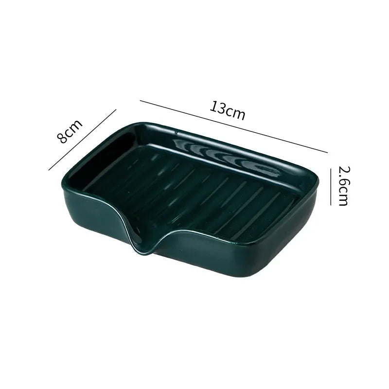 1Pc European Style Soap Dish Ceramic Soap Holder Restroom Storage Tray Home Drain Soap Dishes Exquisite Bathroom Accessories