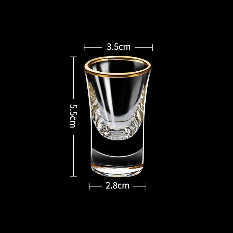12pcs Gold Foil 15ml Baijiu Cup Household Creative Small Cup Smooth Cup Glass Gilt Edged Cups Wine Dispenser Spirits Wine Cups