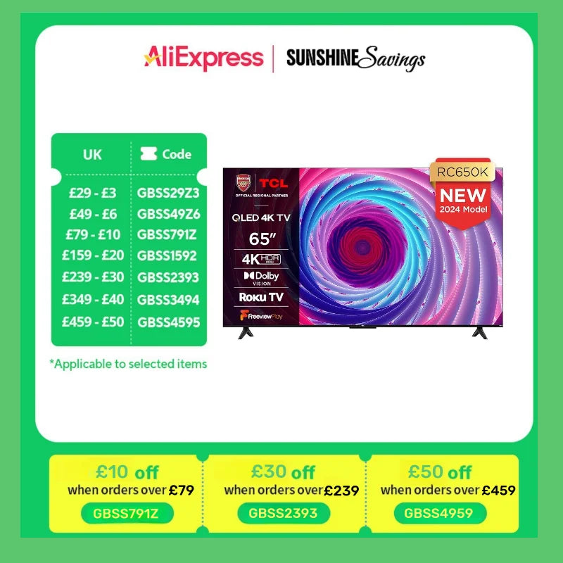 TCL New Launch 65RC650K 65-inch QLED Pro Television, 4K Ultra HD, Roku TV (Smart TV with Dolby Vision & Audio, HDR 10+