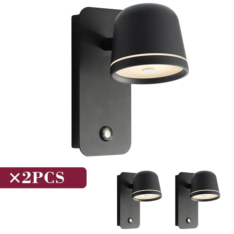 Aisilan LED Dimmable Wall Lamp with On/Off Switch Adjust Brightness and 3-CCT Rotation Wall Sconce for Bedside Living Room