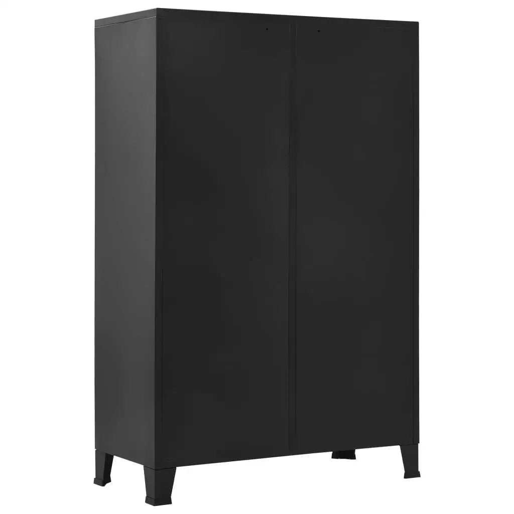 Industrial Black Steel Wardrobe 90x40x140 cm - Stylish Storage Solution