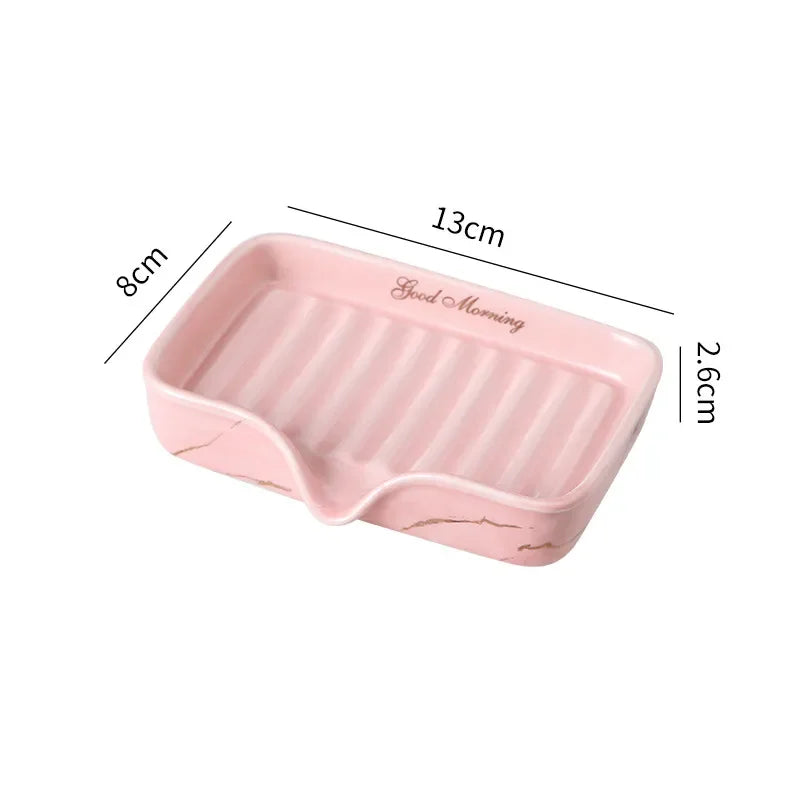 1Pc European Style Soap Dish Ceramic Soap Holder Restroom Storage Tray Home Drain Soap Dishes Exquisite Bathroom Accessories