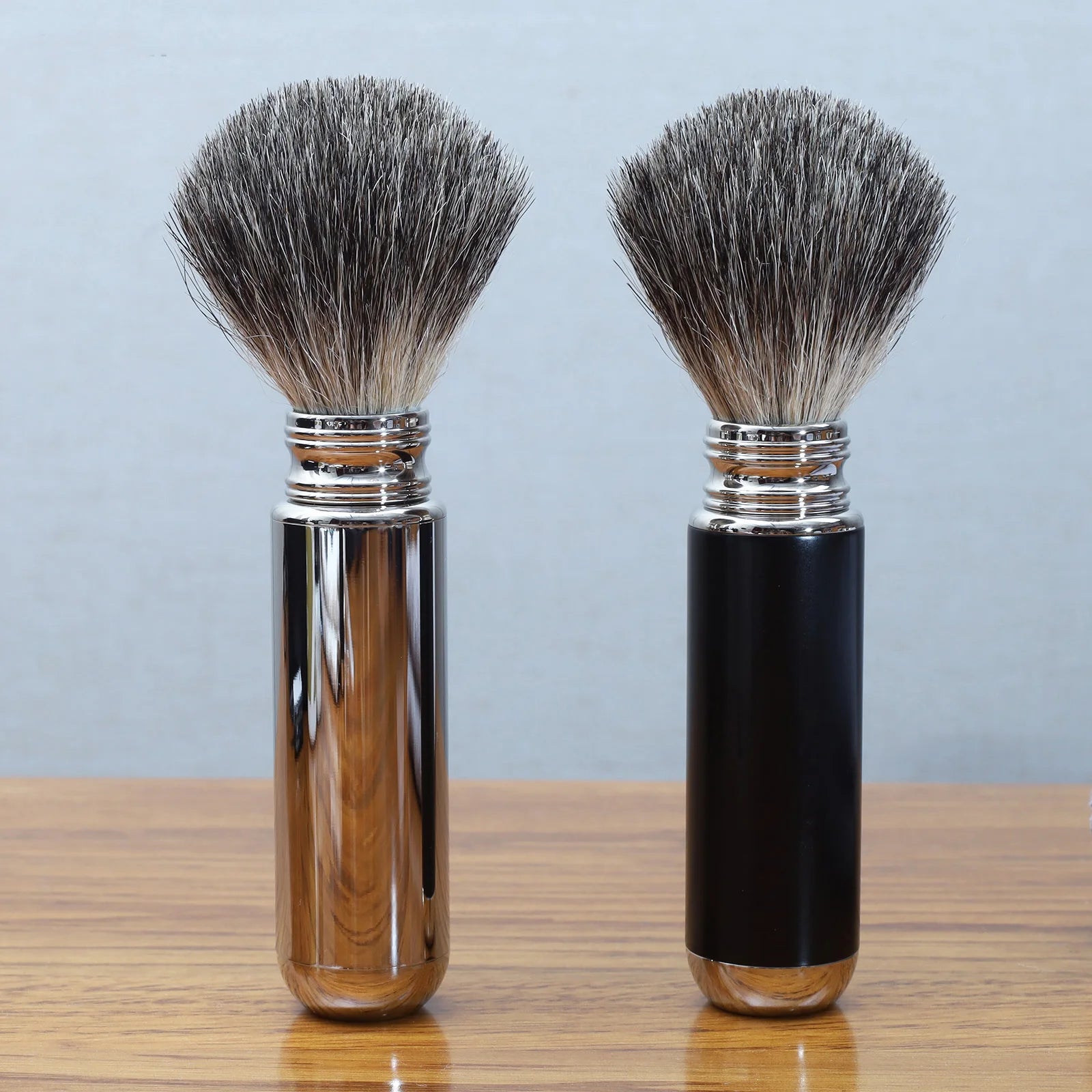 Magyfosia Pure Badger Hair Brush Aluminium Tube Holder for Men's Mustache Shaver and Barber Beard Tool Travel Gift Set