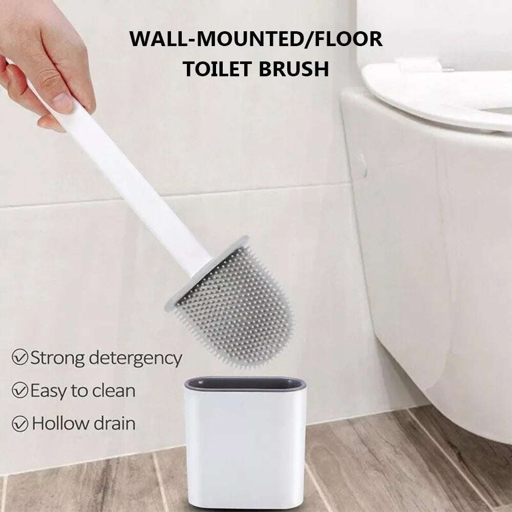 And Bathroom Holder Set Silicone Toilet Brush