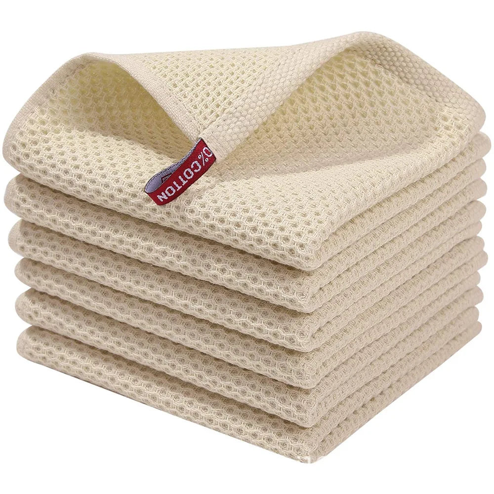 1 Pcs100% Cotton Waffle Woven Kitchen Dish Cloths, Super Soft Tea Towels,Absorbent Quick Dry Cleaning Dish Towels,12x12 Inches