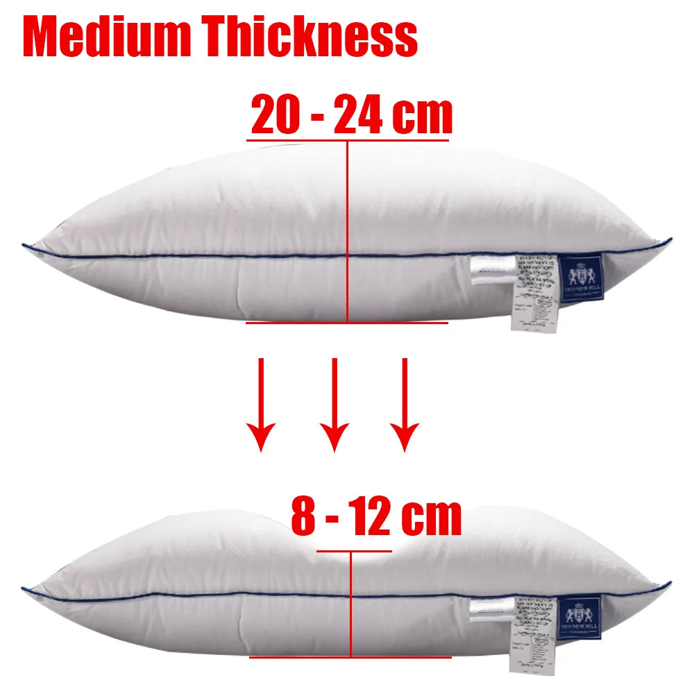 Down Pillow 100% Goose Down Feather Household Down Pillow Three layer down+feather+down pillow  size height can be customized