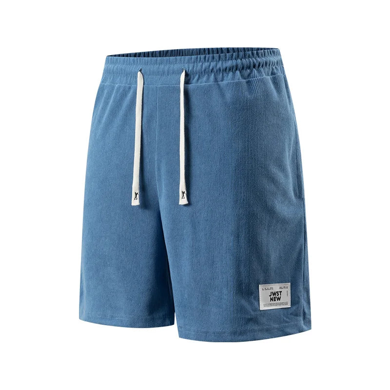 New Summer Men Corduroy Sweatpants Casual Shorts Men's Beach Shorts Basketball Short Trousers Solid Color Label Sportswear Men